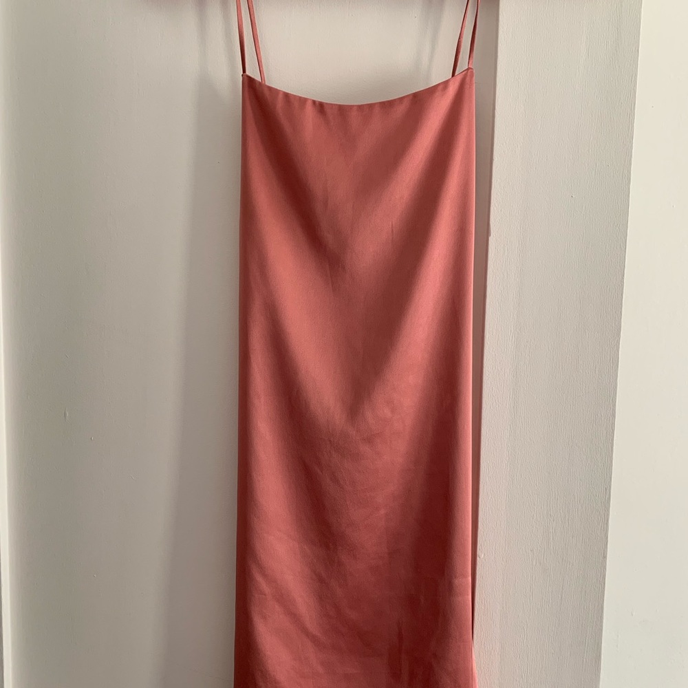 Blush pink slip dress